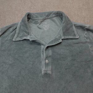 SKU Polo Shirt Large Green Blue Teal French Terry Save Khaki United Organic